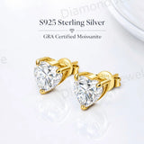 Moissanite Diamonds D Colour VVS1 Silver GRA Certificated Stud Earrings