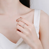 Delicate D Colour VVS1 Moissanite Diamonds 925 Sterling Silver Engagement Ring