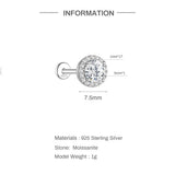 Sterling Silver Moissanite Diamonds Multi-Size Round Cartilage Tragus Stud Earrings
