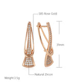 14K Rolled Gold Innovative Design AAA Zircon Diamonds Drop Fashion Earrings for Women