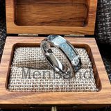 Gear Wheel Blue Carbon Fiber Inlay Unique 6/8mm Tungsten Carbide Wedding Rings