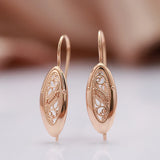 14K Gold Filled Luxury Unique Slim Drop Glossy Personality Fashion Earrings - 585 Rose Gold