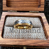 Stepped Edges Multifaceted Hammered Brushed Finish 6/8MM Tungsten Carbide Rings