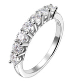 Terrific 3mm 4mm Moissanite Half Eternity Band 5-stone 7-stone Silver Wedding Rings