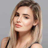 New Arrival Silver Jewellery Set 2.5mm Round Moissanite Diamonds Necklace Choker & Long Drop Dangle Earrings Set - The Jewellery Supermarket