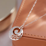 Luxury 14K Filled Rose Gold AAA Zircon Diamonds Circle Hollow Pendant Necklace For Women - Fine Daily Party Jewellery