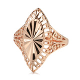 14K Rolled Gold Personality Embossed Hollow Textured New Gothic Unusual Rings for Women