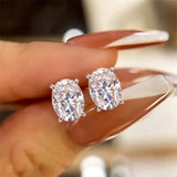 Pear, Princess, Marquise, Cushion Asscher Cut Silver Moissanite Diamonds Stud Earrings