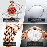 Luxury Classic Roman Scale Solid Stainless steel NEW Quartz Watches for Women Waterproof Date Women Wristwatches