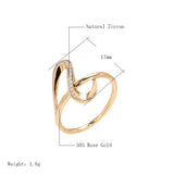 New Design Fashion Rolled 14K Rose Gold White AAA Zircon Diamonds Geometric Ring,  High Quality Fine Jewellery