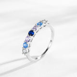 Sparkling Multicolour AAAA Lab Created Diamonds 925 Sterling Silver Ring
