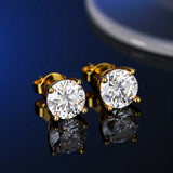 New Silver Moissanite Diamond Studs Earrings Pass Diamond Tester For Men Women