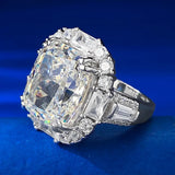 New European and American Style Ice Flower Cut 12 * 14G High Quality AAAAA High Carbon Diamonds Luxury Ring