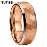 Beveled Edge Treatment Dome Hammer 4/6/8mm Tungsten Rings With Comfortable Fit