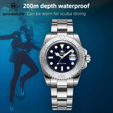 Black or Silver Finish 200m Diver BGW9 Luminous Men's Stainless Steel Quartz Watch