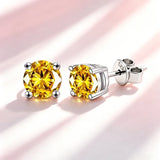 Multicolour 0.1ct-2carat Moissanite Diamonds  D VVS1 925 Silver Stud Earrings