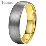 Domed Brushed Multicolor 6mm 8mm Tungsten Engagement Wedding Rings For Women Men
