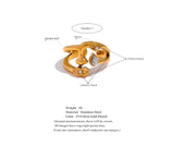 18K Gold Plated New Design Stainless Steel Face Mouth Eye AAA Zircon Diamond Mask Ring