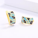 Blue Epoxy Handmade Enamel Small Fish Shape Party Classic Earrings for Women