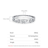 New Design Sterling Silver Double Layer Line Round AAAA Lab Created Diamond Ring