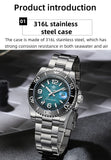 Divers Ceramic Bezel AR Coated Glass Luminous 200m Waterproof Steel Quartz Watch