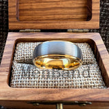 Stepped Shiny Polished Finish 6/8mm Men Women Tungsten Carbide Wedding Rings