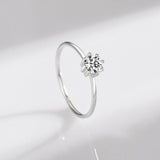 Silver Shining Exquisite Classic Clear 4mm AAAA Simulated Diamond Promise Ring - Fine Jewellery - The Jewellery Supermarket