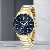 Original Luxury Maserati Men's Watch SFIDA Challenge Series Luxury Business Trendy Black Gold Steel Belt Watch