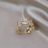 New Design Woven Twist Elegant Luxury AAA Zircon Crystals Rings - Fashion Daily Use Jewellery - The Jewellery Supermarket