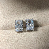 Glorious Classic 14K White Gold Plated Real Moissanite Diamonds Earrings For Women - Sterling Silver Fine Jewellery - The Jewellery Supermarket