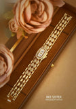Fashion Gold Bracelet Stainless Steel Quartz Vintage Ladies Watches -  Zircon Diamonds Wristwatches Gifts for Women