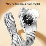Snake Shape Design Exquisite Fashion Casual Waterproof Copper Band Wristwatch
