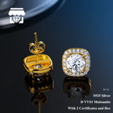 Real Moissanite Earrings 0.5CT 1CT 2CT For Women and Men Fine Jewellery.