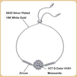 Dazzling Real GRA Certified 1ct Moissanite Diamonds Bracelet for Women, Party Wedding Fine Jewellery Link Bracelets - The Jewellery Supermarket