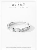 New Design Sterling Silver Trendy Geometric Design AAAA Lab Created Diamond Ring