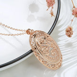 14K Gold Filled Vitality Plant Retro Texture Big Charm Pendant Necklaces for Women