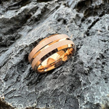 Sandblasted Finish 14K Gold Plated  6mm/8mm Tungsten Carbide Rings for Men Women