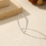 Twisted Rope Thin Braided VVS1 D Colour Moissanite 925 Silver Stacking Ring
