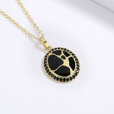 Classic Hand-made Enamel Oriental Sparkling Black Spinel Antique Look Necklace