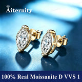 Luxury 0.5-2 Carats Marquise Heart Pear Princess Cut Moissanite Diamonds Stud Earrings