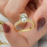 Amazing 3CT Oval Cut Moissanite 925 Sterling Sliver Vintage Engagement Wedding Ring