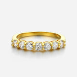 18K Gold Plated D Colour 3mm 7-Stone Eternity Moissanite Diamonds Rings S925 Silver Lab Diamond Fine Jewellery