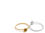 18K Gold Plated Popular Stainless Steel Metal Cast Small Flower Fashion Ring