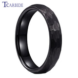 Multi-Faceted Hammered Brushed Finish 4/6/8MM Men Women Tungsten Wedding Rings