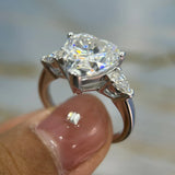 Superb 1/2/3/4CT Heart Cut VVS1 D Colour Moissanite Diamond Engagement Silver Ring