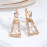 14 Karat Gold Filled Luxury Vintage Triangle Dangle Trendy Earrings For Women