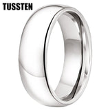 New Arrival Black Blue Domed Polished Finish Tungsten Carbide  Men Women Wedding 6MM/8MM Rings - The Jewellery Supermarket