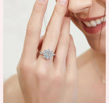 Sparkling Sun Flower Real 1-2 Carat Moissanite Diamond Wedding  Engagement Rings, 925 Sterling Luxury Fine Jewellery