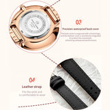 New Elegant Fashion Simplicity Womens Watches Original Quartz Movement Rose Gold Plated Watches for Women