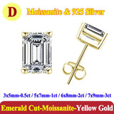Classic 0.5-3 Carats Oval Asscher Cushion Emerald Cut Moissanite Diamond Stud Earrings